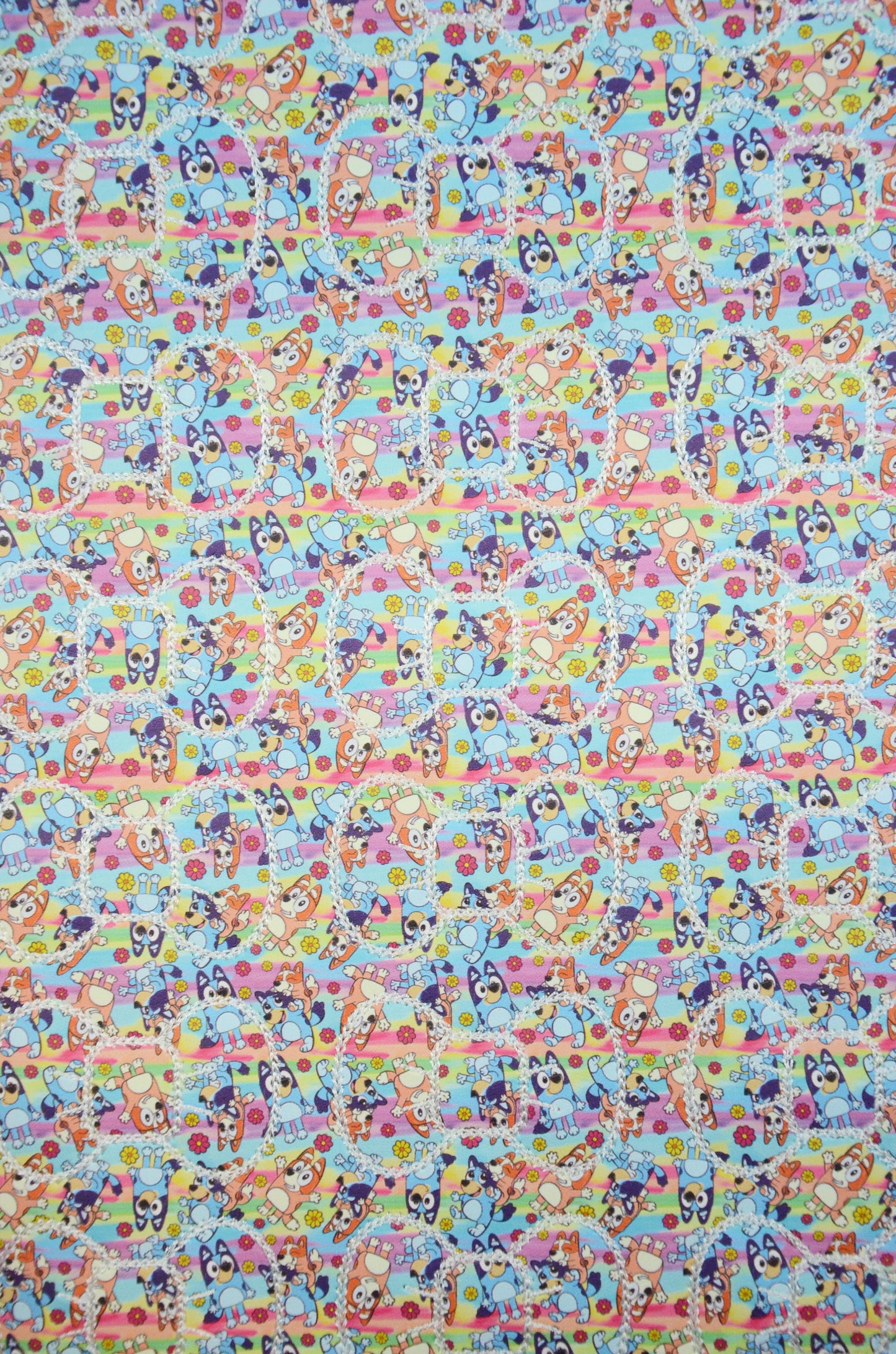 Tie Dye Blue Dog Bow