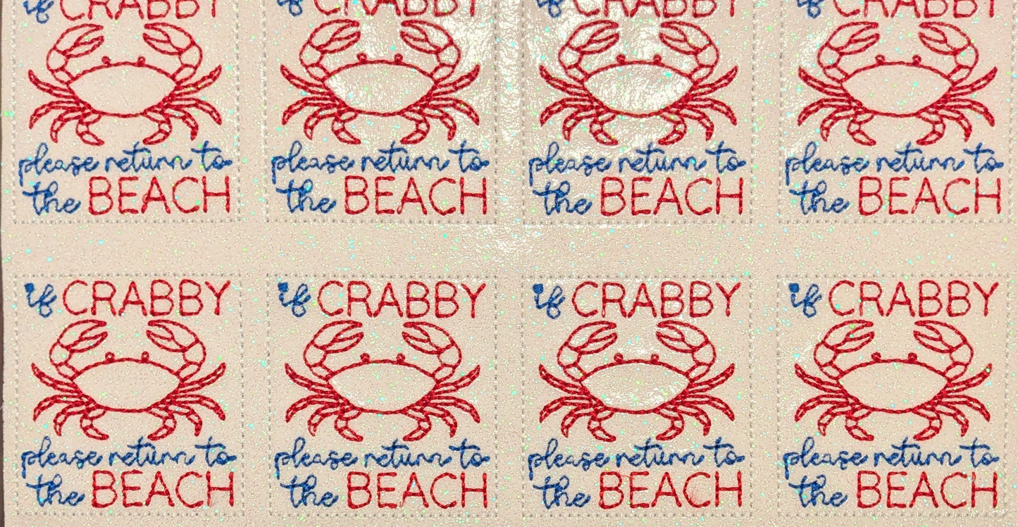 If crabby please return to the beach