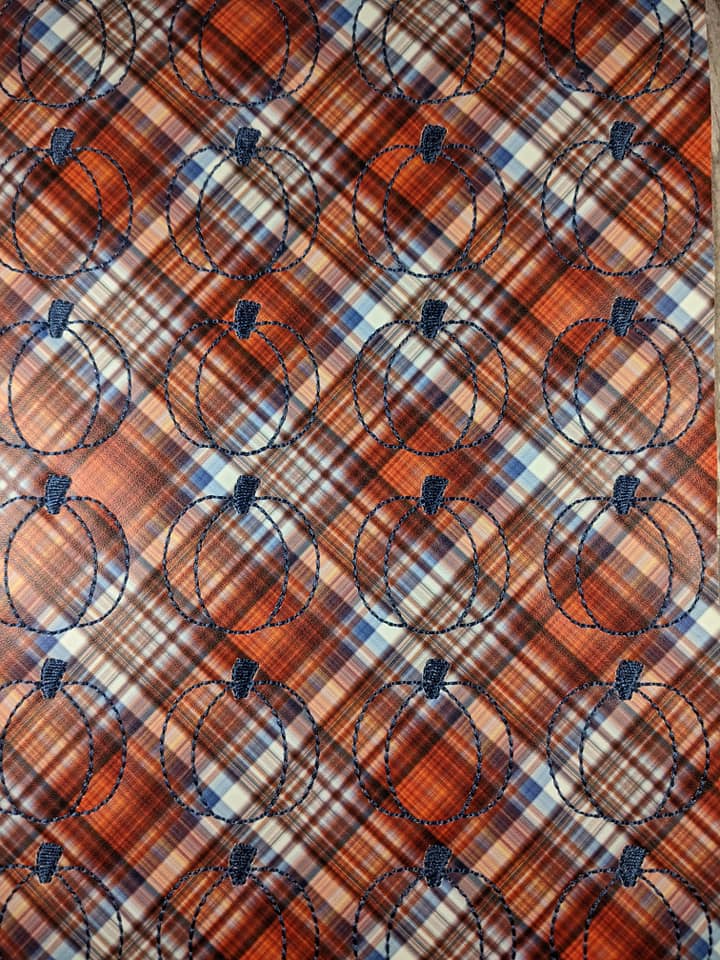 Orange/Blue Plaid Pumpkin