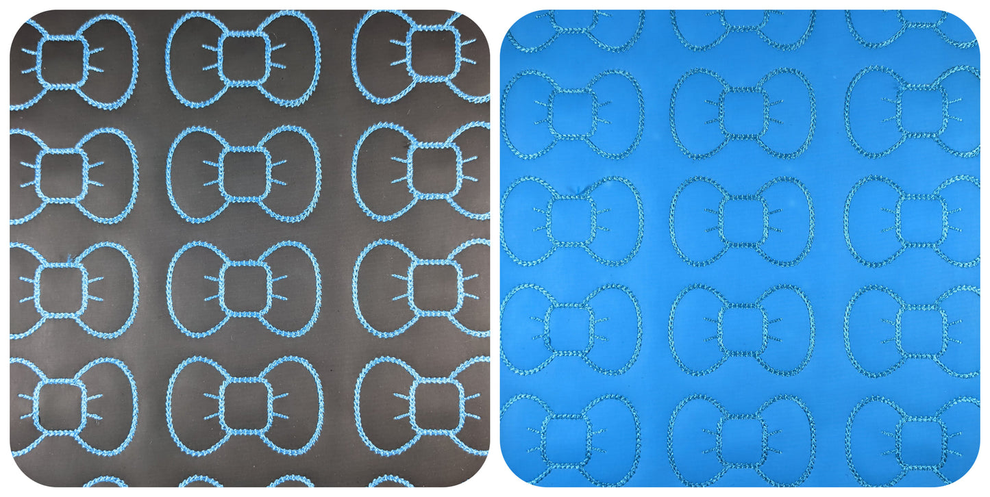 Vinyl Black/Blue Temp Changing Bow