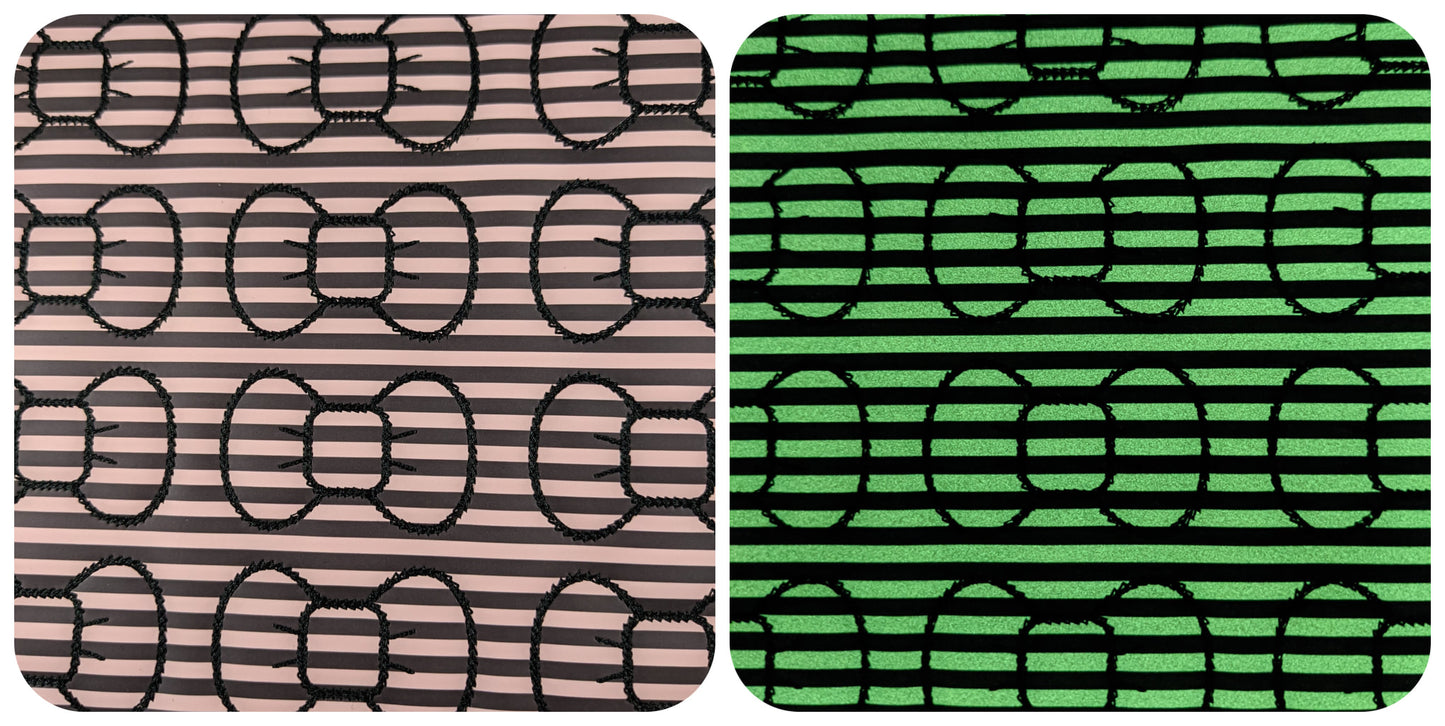 Blush Stripe GITD Bow