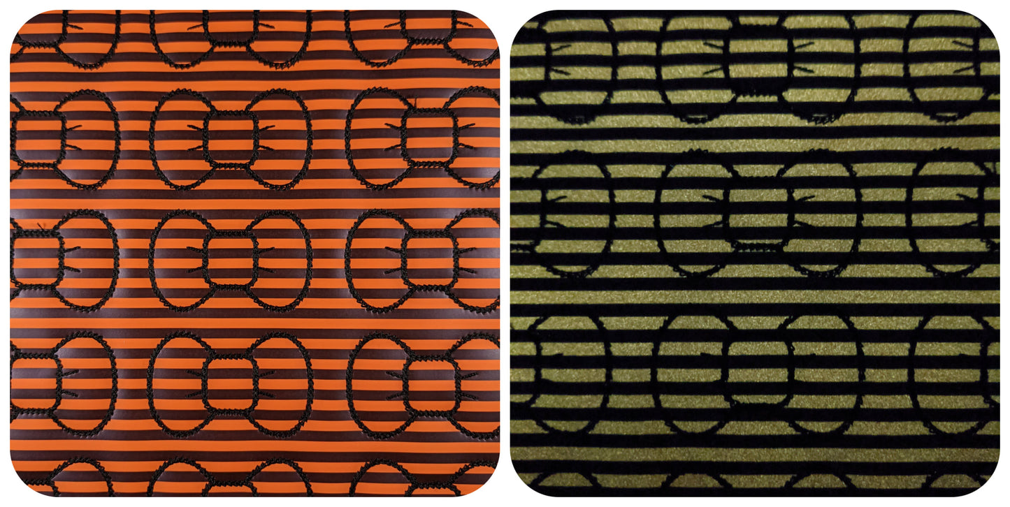 Orange Stripe GITD Bow