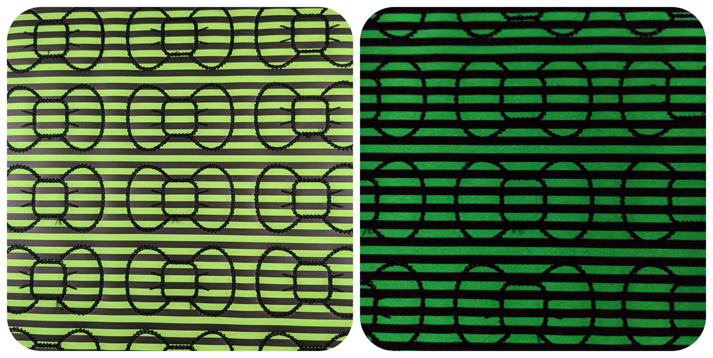 Lime Green Stripe GITD Bow