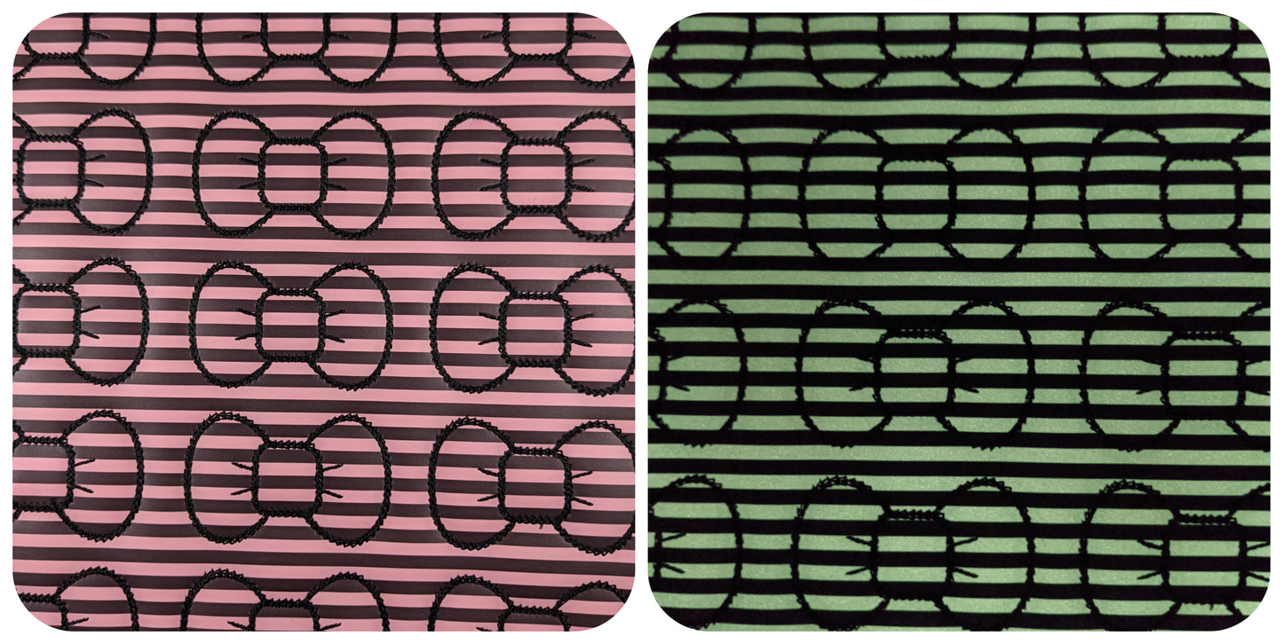 Pink Stripe GITD Bow