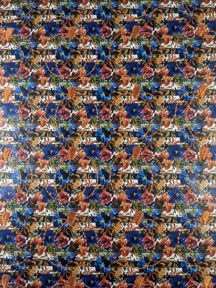 Distressed Denim Floral Pumpkin