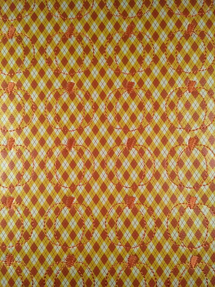 Candy Corn Plaid Pumpkin