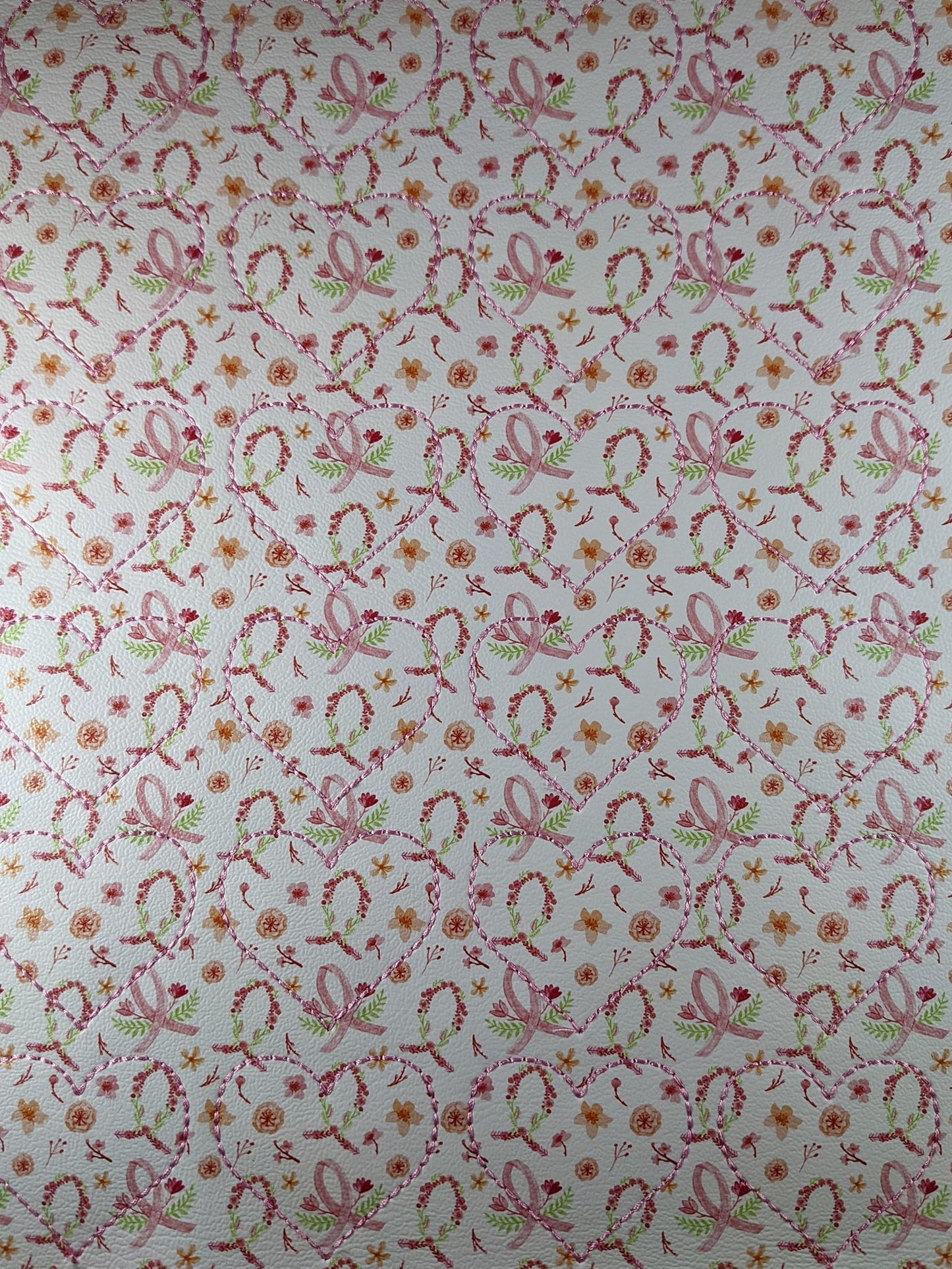 Floral Breast Cancer Awareness Heart