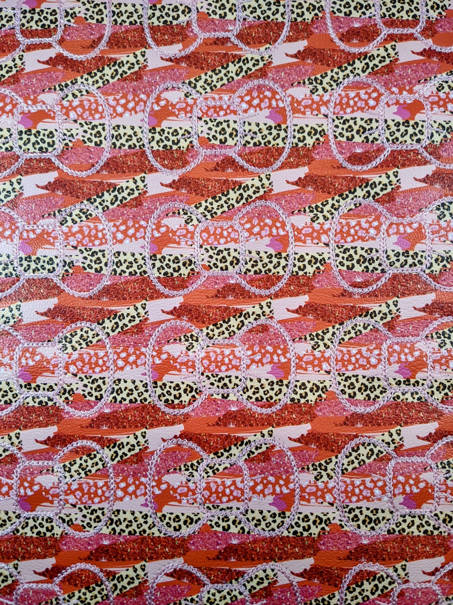 Valentine Cheetah Brushstroke Bow