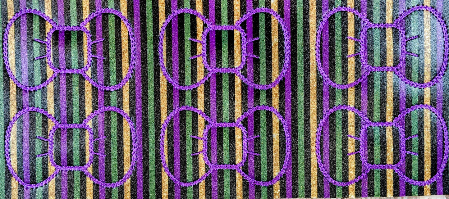 Black Striped Mardi Gras Bow