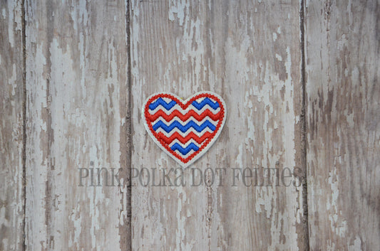 Patriotic Chevron Heart