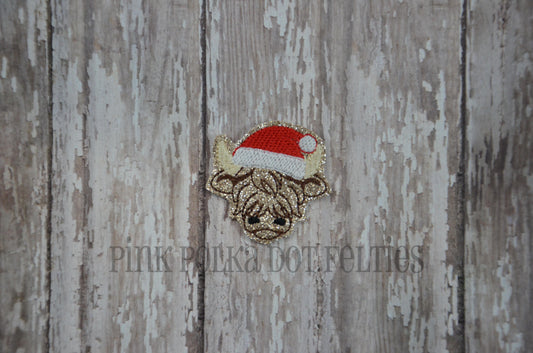 Highland Cow Santa Head