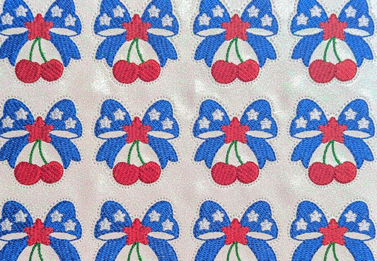 Patriotic Coquette Cherries Bow