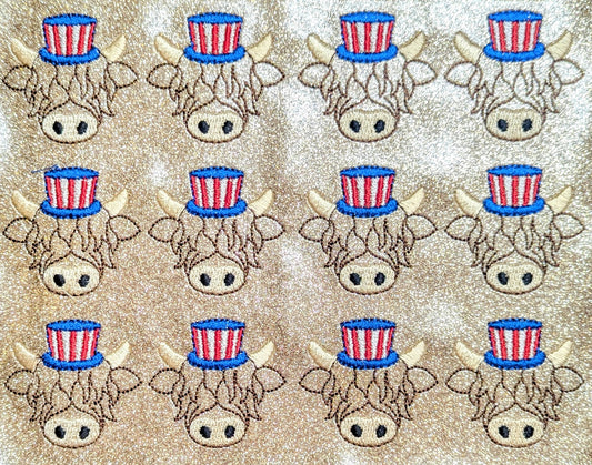 Patriotic Hat Highland Cow