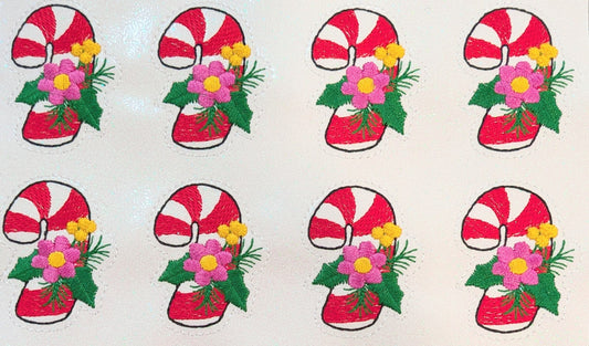 Candy Cane with Flowers