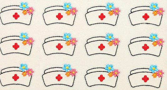 Nurse Hat with Flowers