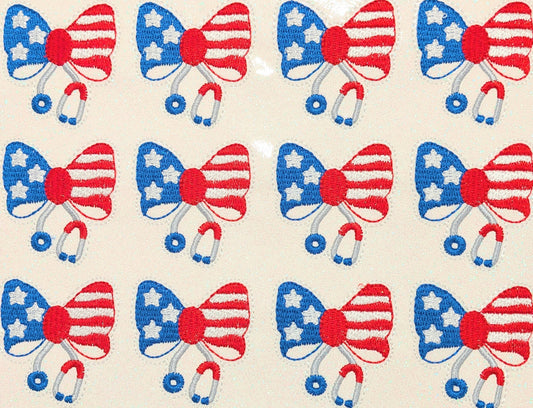 Patriotic Coquette Stethoscope Bow