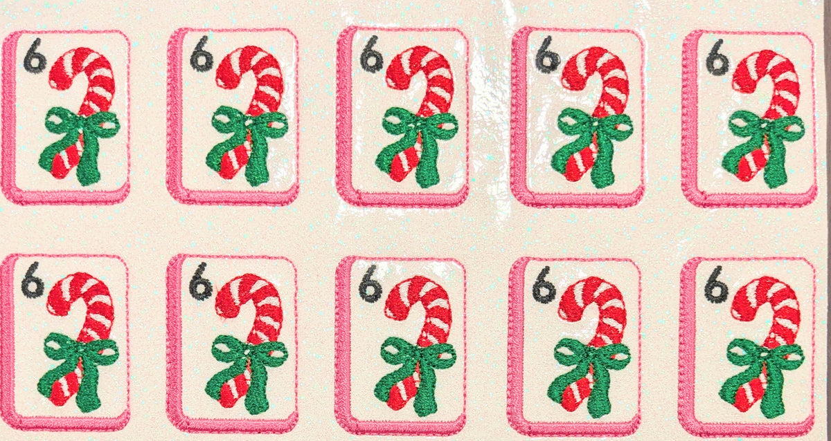 Candy Cane Mahjong Tile