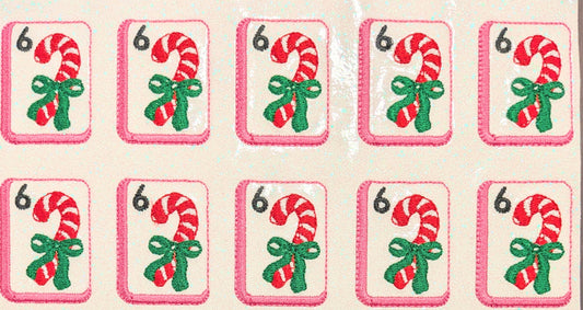 Candy Cane Mahjong Tile