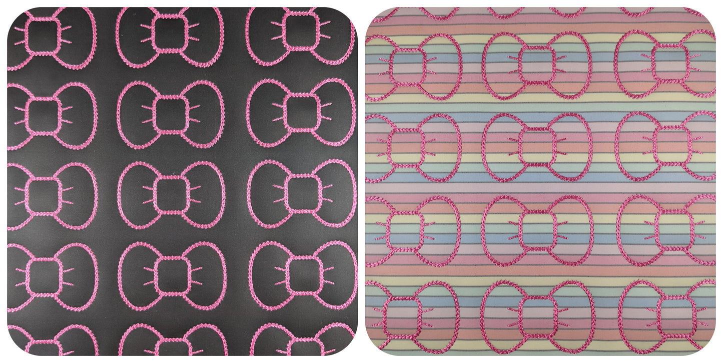 Vinyl Black/Pastel Candy Corn Stripe Temp Changing Bow