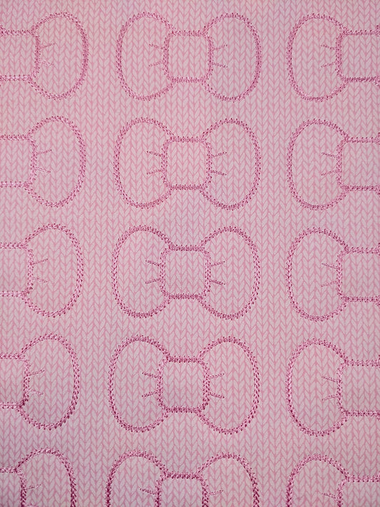 Pink Cable Sweater Bow