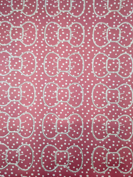Pink/White Dot Bow