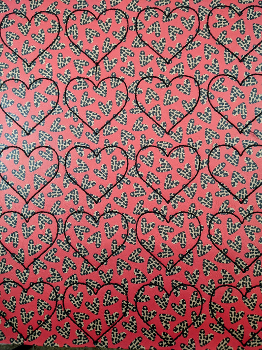 Red/Cheetah Heart