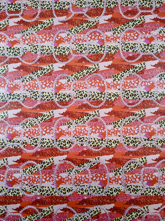 Valentine Cheetah Brushstroke Bow