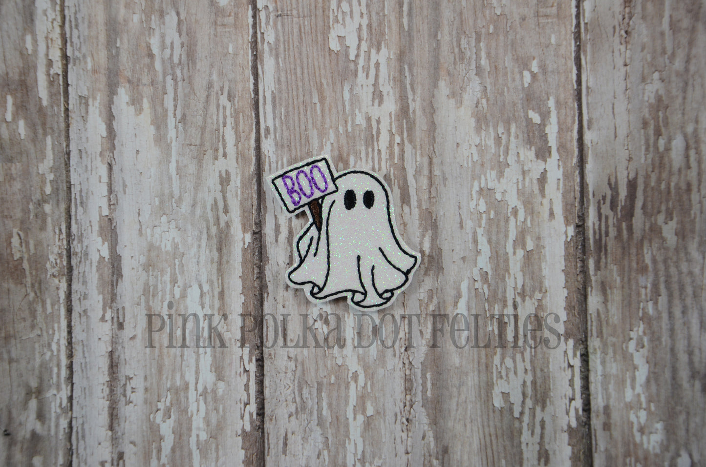 Ghost with Boo Sign