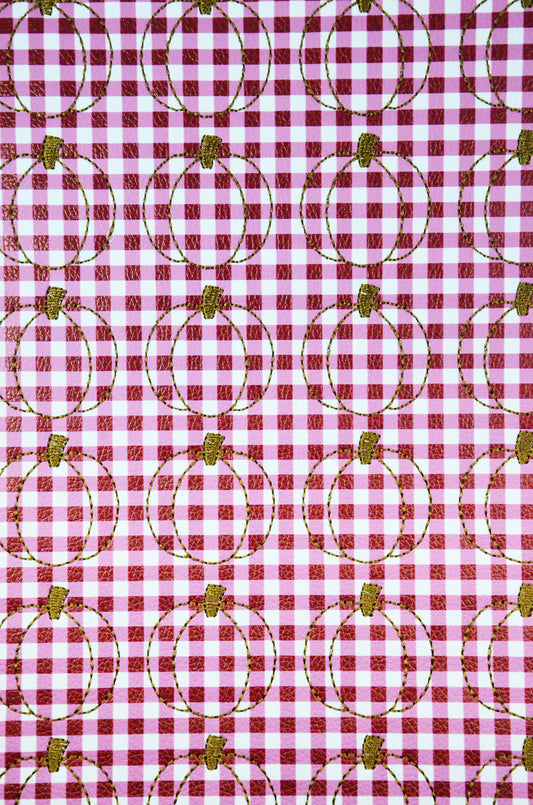 Raspberry Gingham Pumpkin