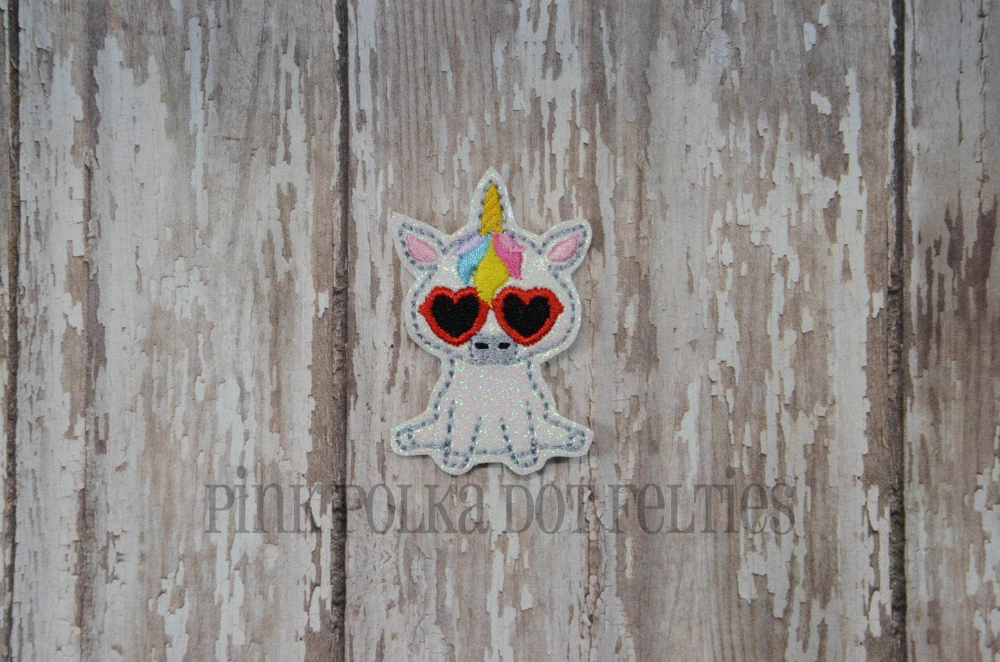 Unicorn with Heart Glasses