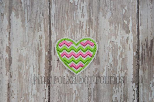 St. Patricks Day Chevron Heart