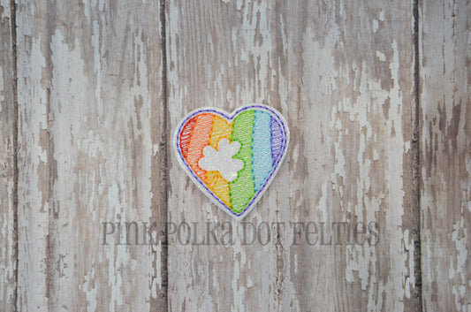 Rainbow Heart Clover